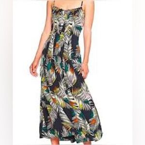 Banana Republic Palm Leaf Print Midi Dress - Multicolor
